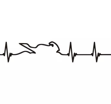 Moto heartbeat motorbike sticker - TenStickers