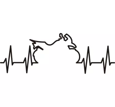 Heartbeat trail motorbike sticker - TenStickers