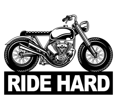 Ride hard motorbike sticker - TenStickers