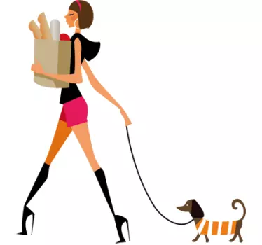 Glamour Chic Owner & Dog Wall Sticker - TenStickers