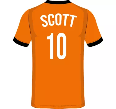 Customizable Orange Jersey football sticker - TenStickers