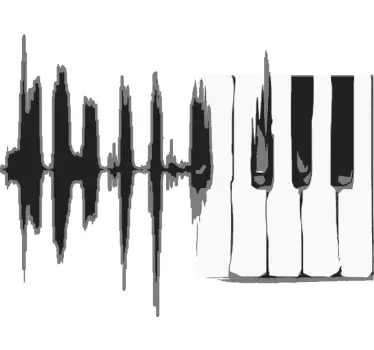 Sound Wave Piano music sticker - TenStickers