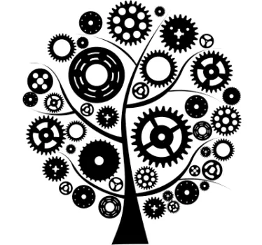 Mechanical Tree Wall Sticker - TenStickers