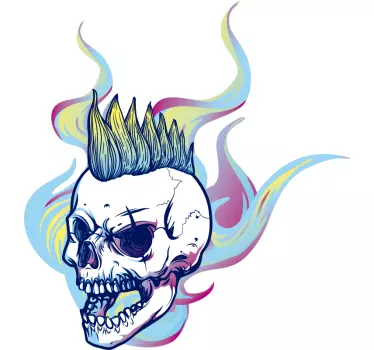 Motorcycle flame skull  Motorcycle stickers - TenStickers