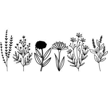 Yellow plant flower wall decal - TenStickers