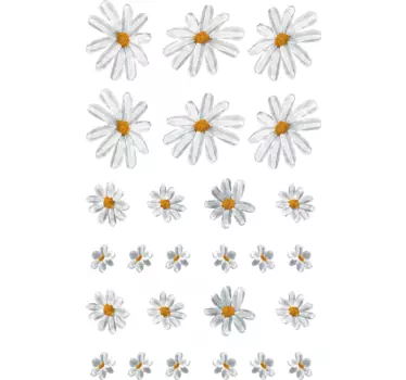 70's daisy pattern sheet flower wall decor - TenStickers