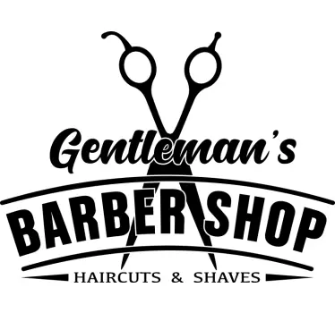 Barber showcase with scissors wall decal - TenStickers