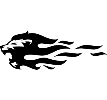 Lion with fire flames Car Decal - TenStickers
