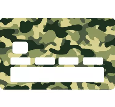 Camo green and brown credit card sticker - TenStickers