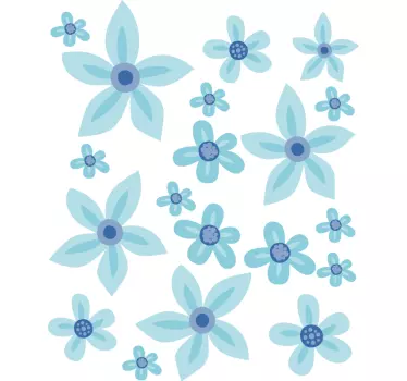 Blue flowers bike sticker - TenStickers