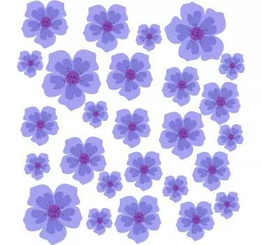 Purple flowers Bike Sticker - TenStickers