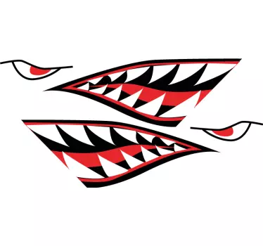 Shark face sharp teeth bike sticker - TenStickers