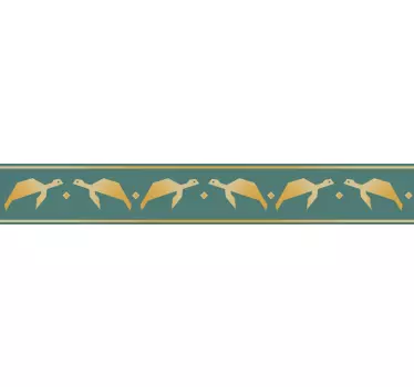 Geometric turtle border sticker - TenStickers