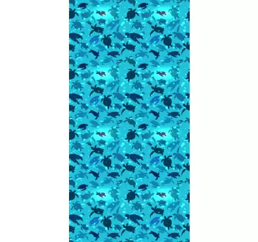 Turtles swimming window decal - TenStickers