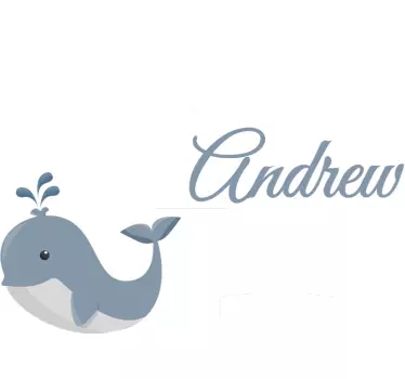 Customizable name with whale Personalised decal - TenStickers