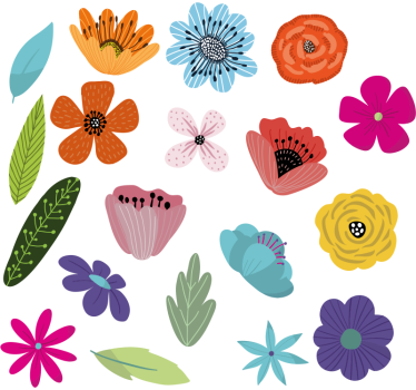 Flower set Bike sticker set - TenStickers