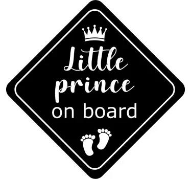 Little royal prince baby on board sticker - TenStickers