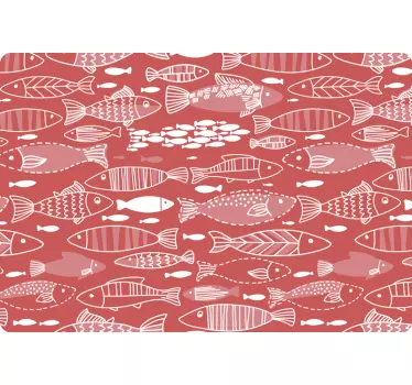 Whimsical Fish Pattern laptop skin - TenStickers