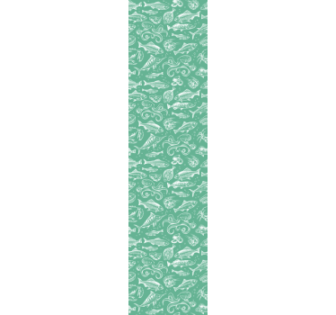 Sketch fish hand draw fridge wrap decal - TenStickers