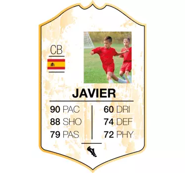 Football sticker javier player statistics card - TenStickers