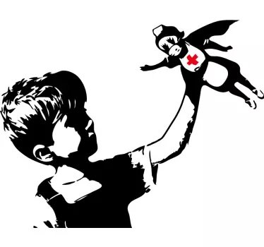 Superhero Banksy Nurse vinyl wall art decal - TenStickers