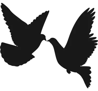 Silhouette of Doves Window Sticker - TenStickers