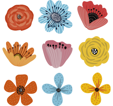 Colorful flowers for bike sticker - TenStickers