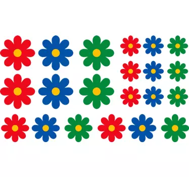 Colorful individual flowers Bike Sticker - TenStickers