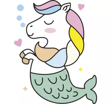 Mermaid unicorn fairy tale wall decal - TenStickers