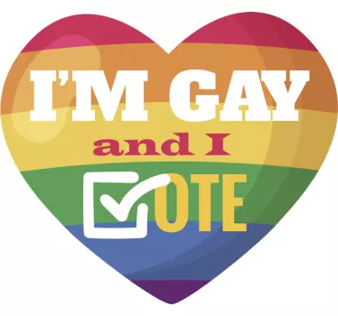 Rainbow votes gay Car Decal - TenStickers