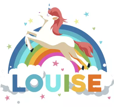 White unicorn and rainbow Custom Sticker - TenStickers