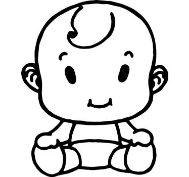 Hand drawn baby on board sticker - TenStickers