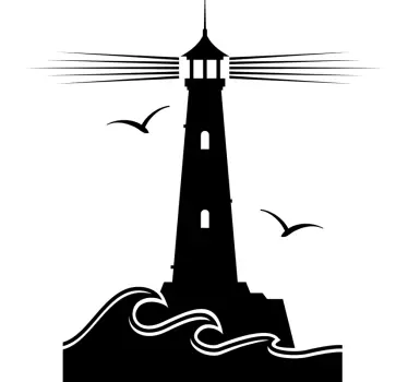 Lighthouse sailor with seagulls nautical wall sticker - TenStickers