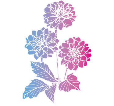 Three floral blooms flower wall sticker - TenStickers