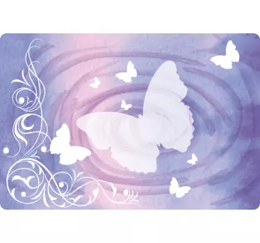 Laptop skin butterfly swirls pattern - TenStickers