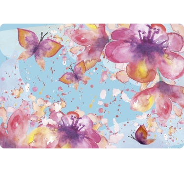 Laptop skin blooming floral butterflies - TenStickers