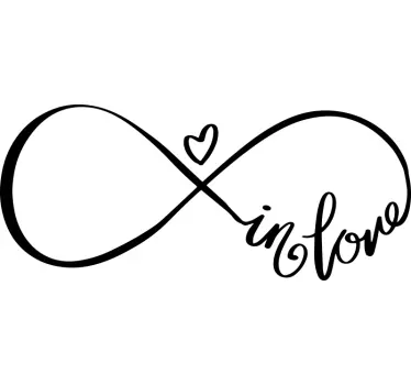 Love symbol text wall decal - TenStickers