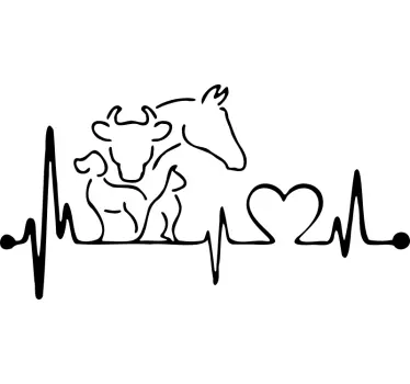 Animal heart beat Car Decal - TenStickers