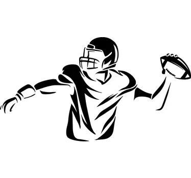 Football sticker athlete throwing football - TenStickers