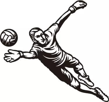 Soccer goalkeeper stopping a ball football wall sticker - TenStickers