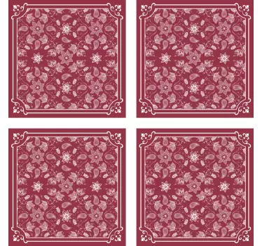 Beautiful paisley flowers tile stickers - TenStickers
