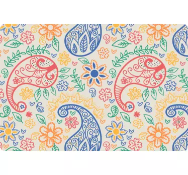Laptop skin with vibrant paisley design - TenStickers