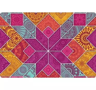 Paisley mosaic laptop skin decal - TenStickers