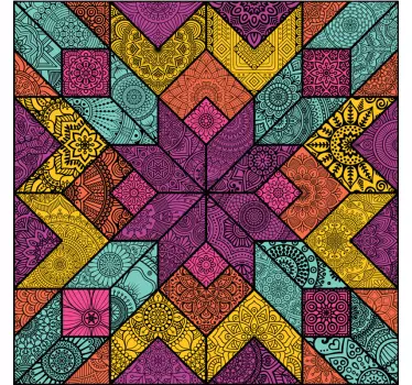 Paisley mosaic window decal - TenStickers