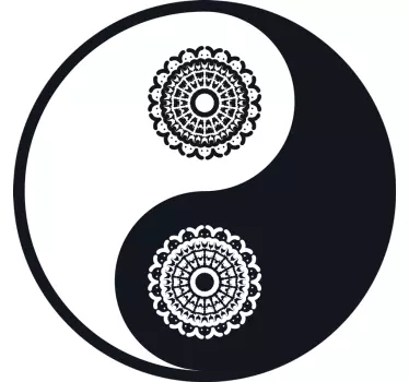 Ying Yang Paisley laptop skin decal - TenStickers