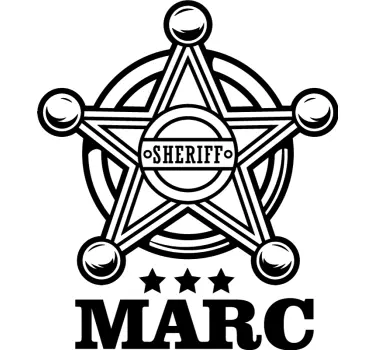 Personalized Sheriff Star Name quote sticker - TenStickers