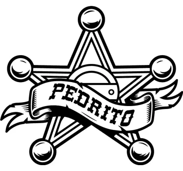 Star Badge With Name quote sticker - TenStickers