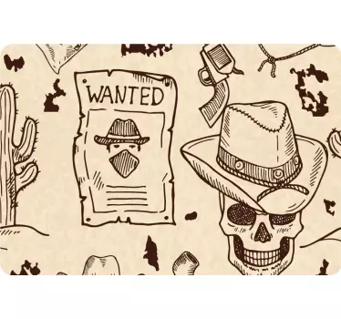 Wanted Poster Skull laptop skin - TenStickers