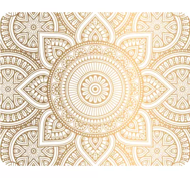 Golden laptop mandala laptop skin decal - TenStickers