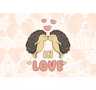 Hedgehogs embracing affection laptop skin - TenStickers
